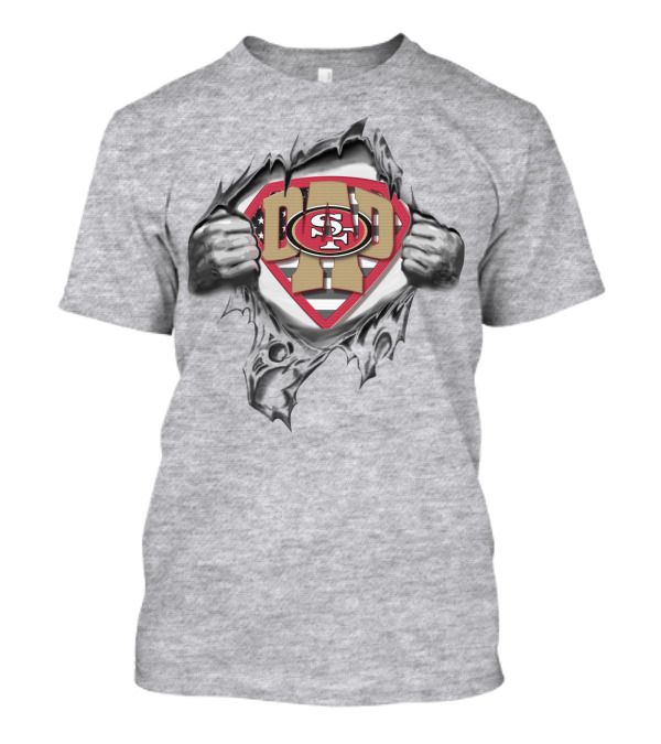 San Francisco 49ers Superdad Emblem With Tearing Hands T-Shirt