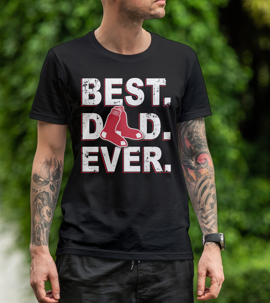 Best Dad Ever Red Sox Socks T-Shirt