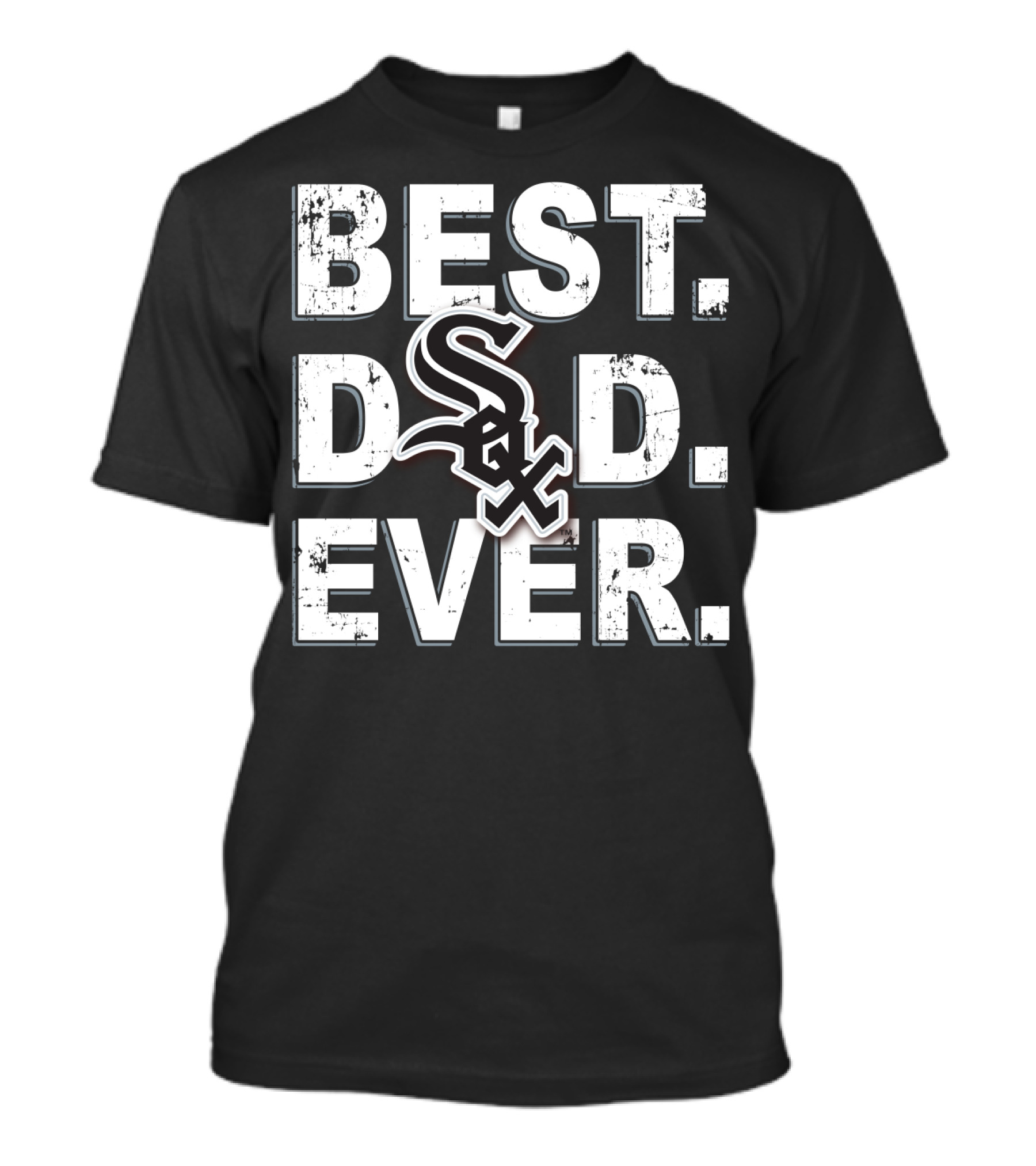 Best Dad Ever White Sox Logo T-Shirt