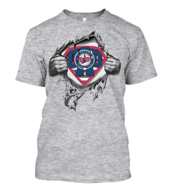 SUPERDAD Minnesota Twins Logo Superman Chest Rip T-Shirt