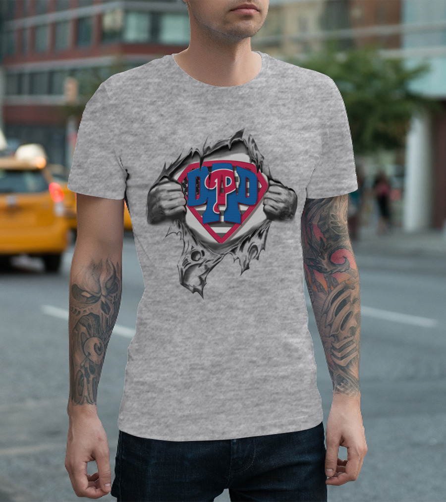SUPERDAD Philly Phillies Dad Logo Tear T-Shirt