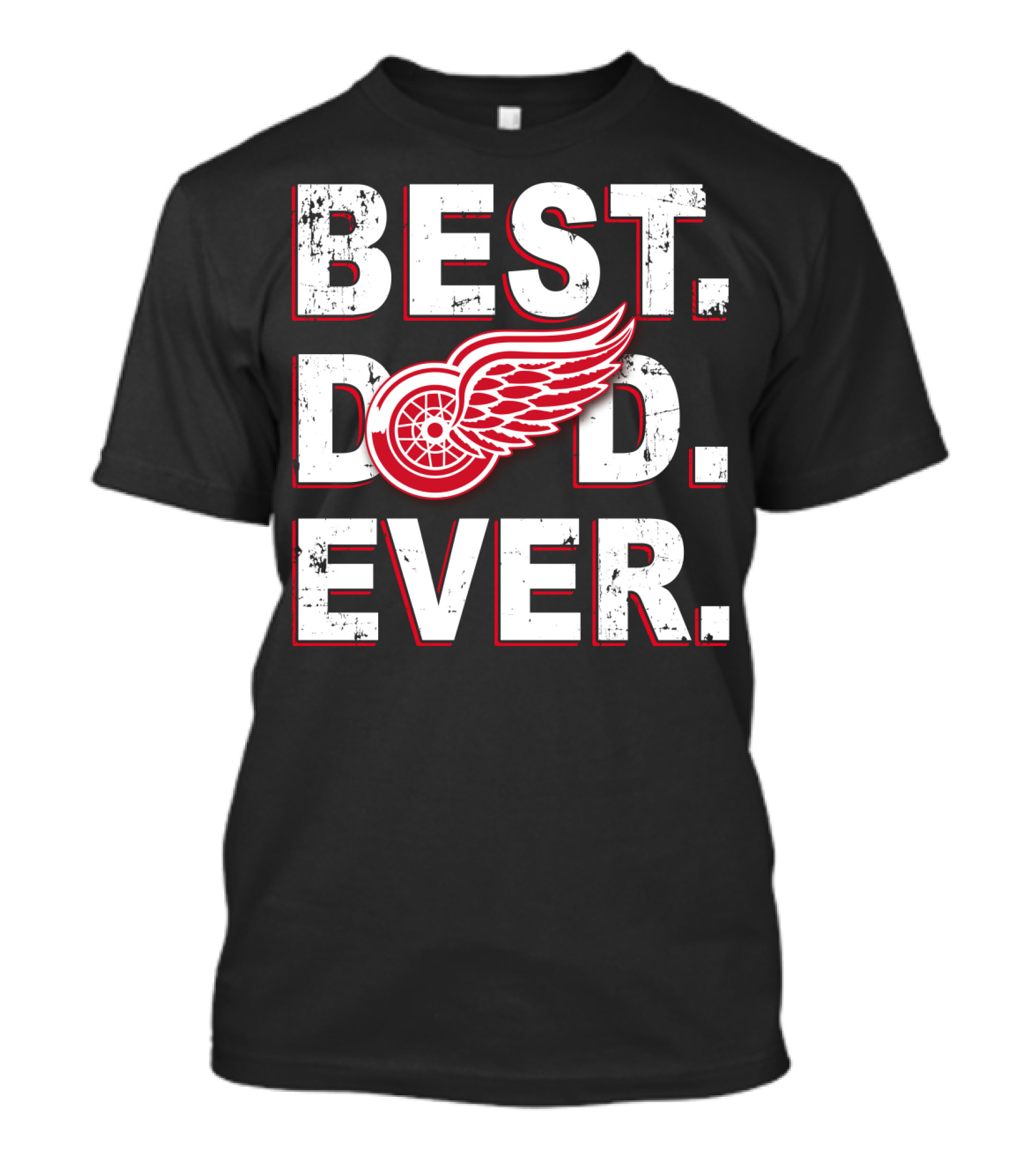 Best Dad Ever Detroit Red Wings Logo Fan T-Shirt