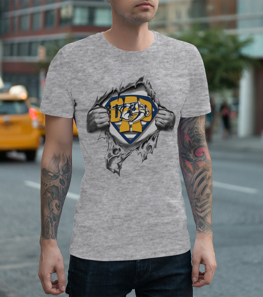 SUPERDAD Nashville Predators Logo Superman T-Shirt
