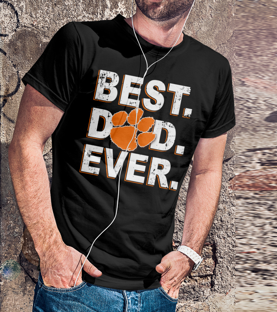 BEST DAD EVER CLEMSON TIGERS PAW T-Shirt