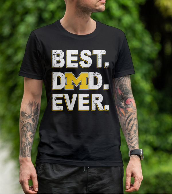 BEST DAD EVER MICHIGAN M LOGO WOLVERINES T-Shirt