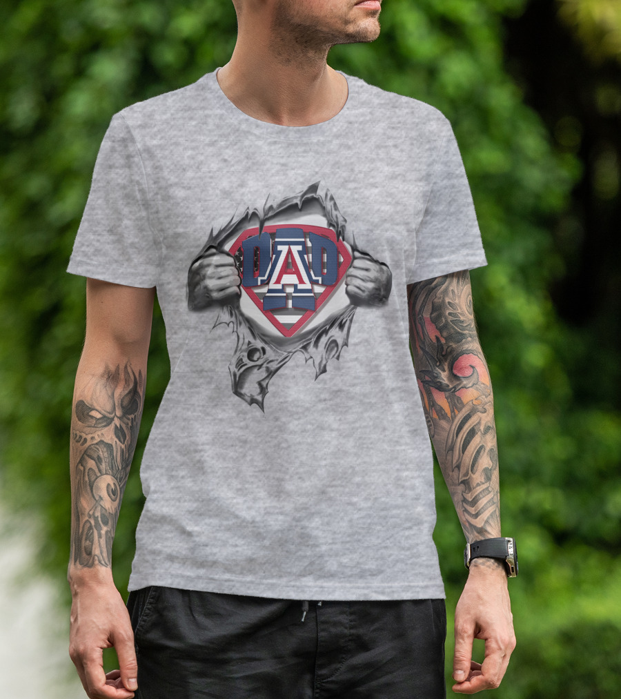 SUPERDAD ARIZONA WILDCATS LOGO SHIELD TORN TEXTURE T-Shirt