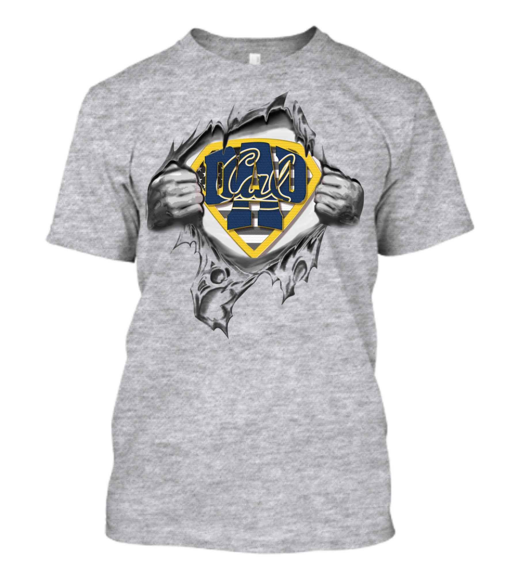 SUPERDAD CALIFORNIA GOLDEN BEARS CAL DAD LOGO HAND TEAR T-Shirt