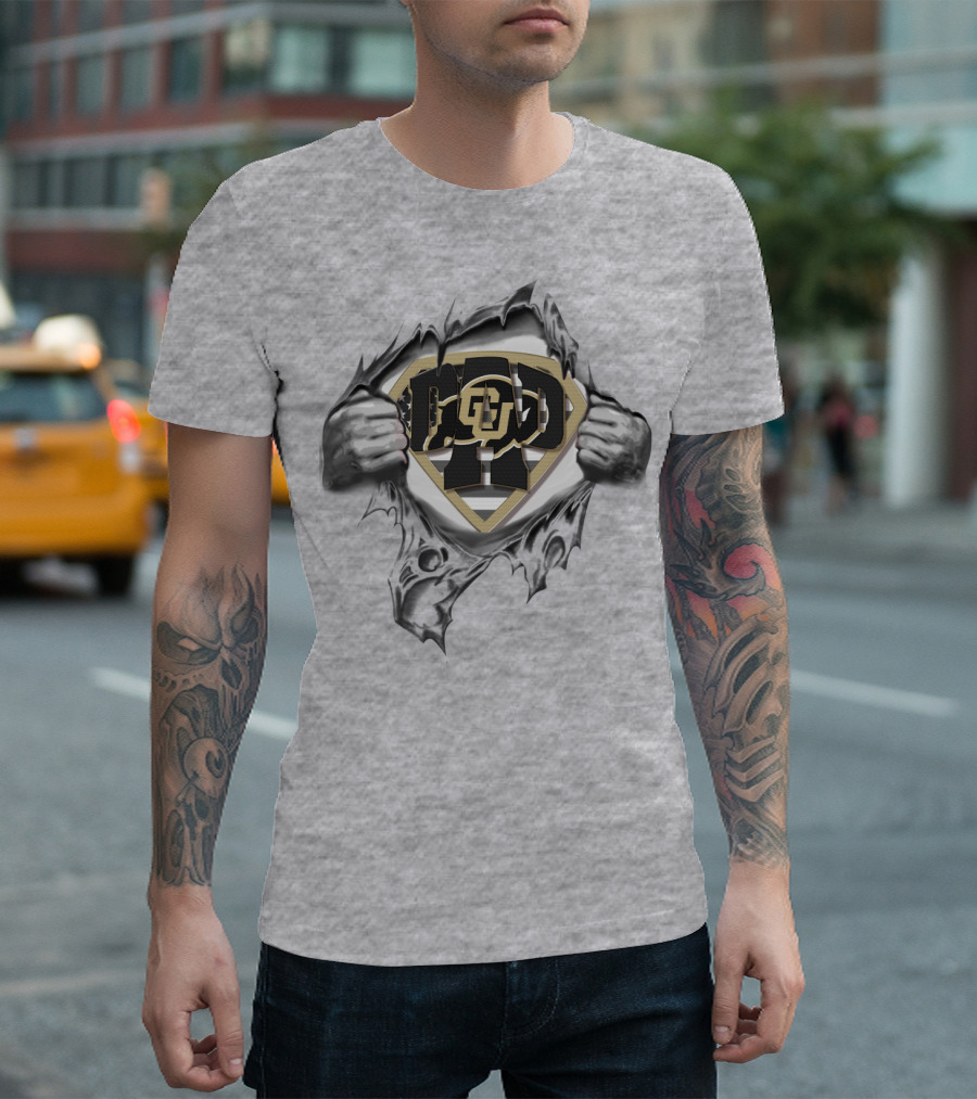 SUPERDAD COLORADO BUFFALOES LOGO WITH DAD SUPERHERO T-Shirt