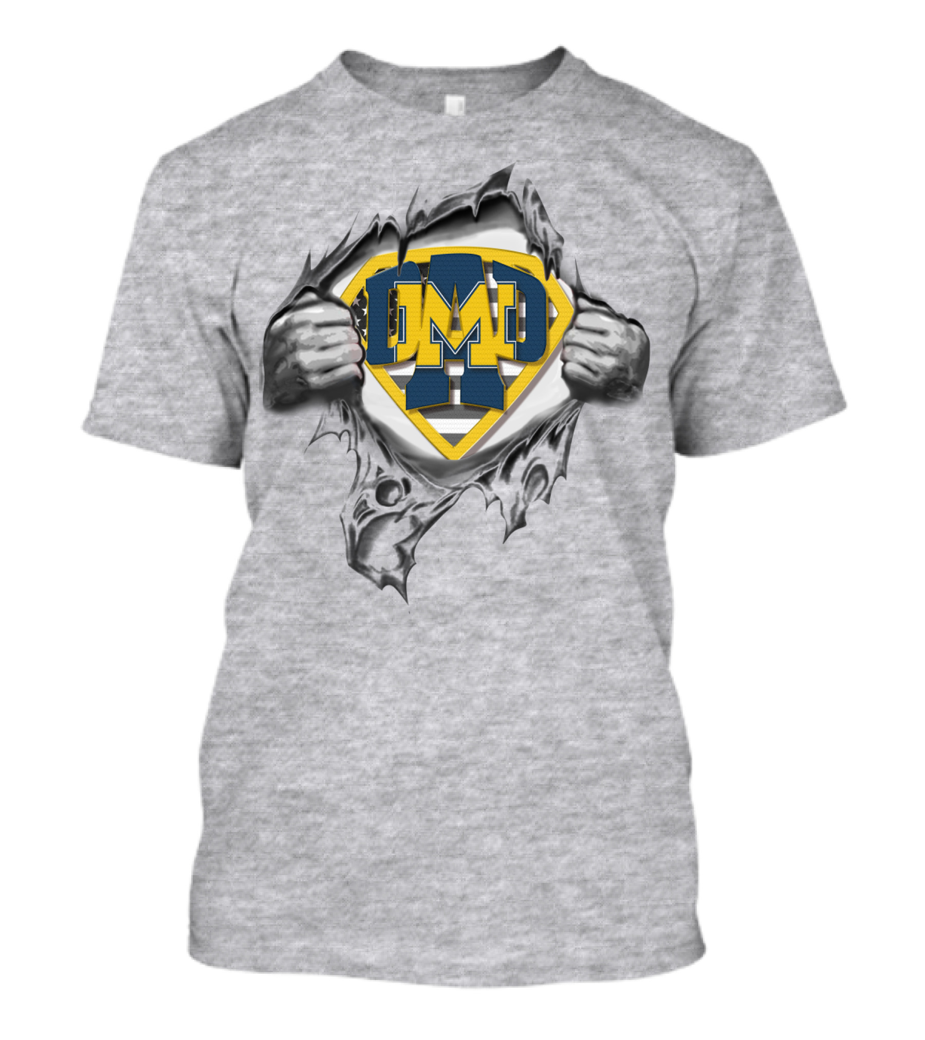 Michigan Wolverines Superdad Superhero T-Shirt