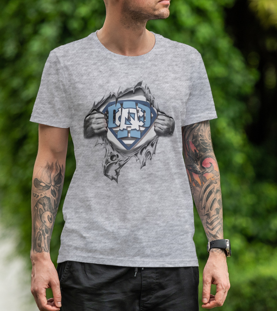 SUPERDAD NORTH CAROLINA TAR HEELS SUPERMAN T-Shirt
