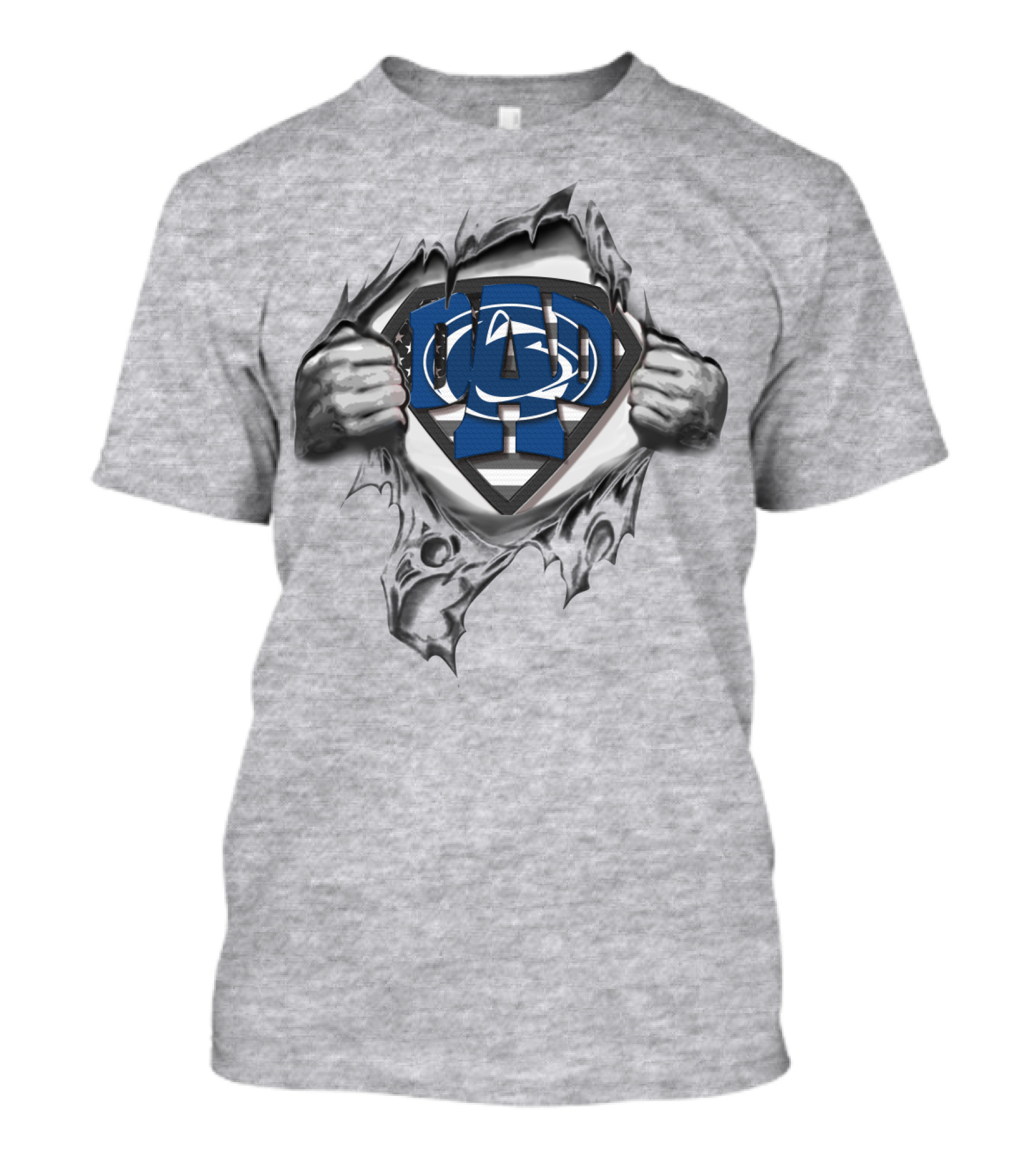 Superdad Penn State Nittany Lions Logo Ripping Through T-Shirt