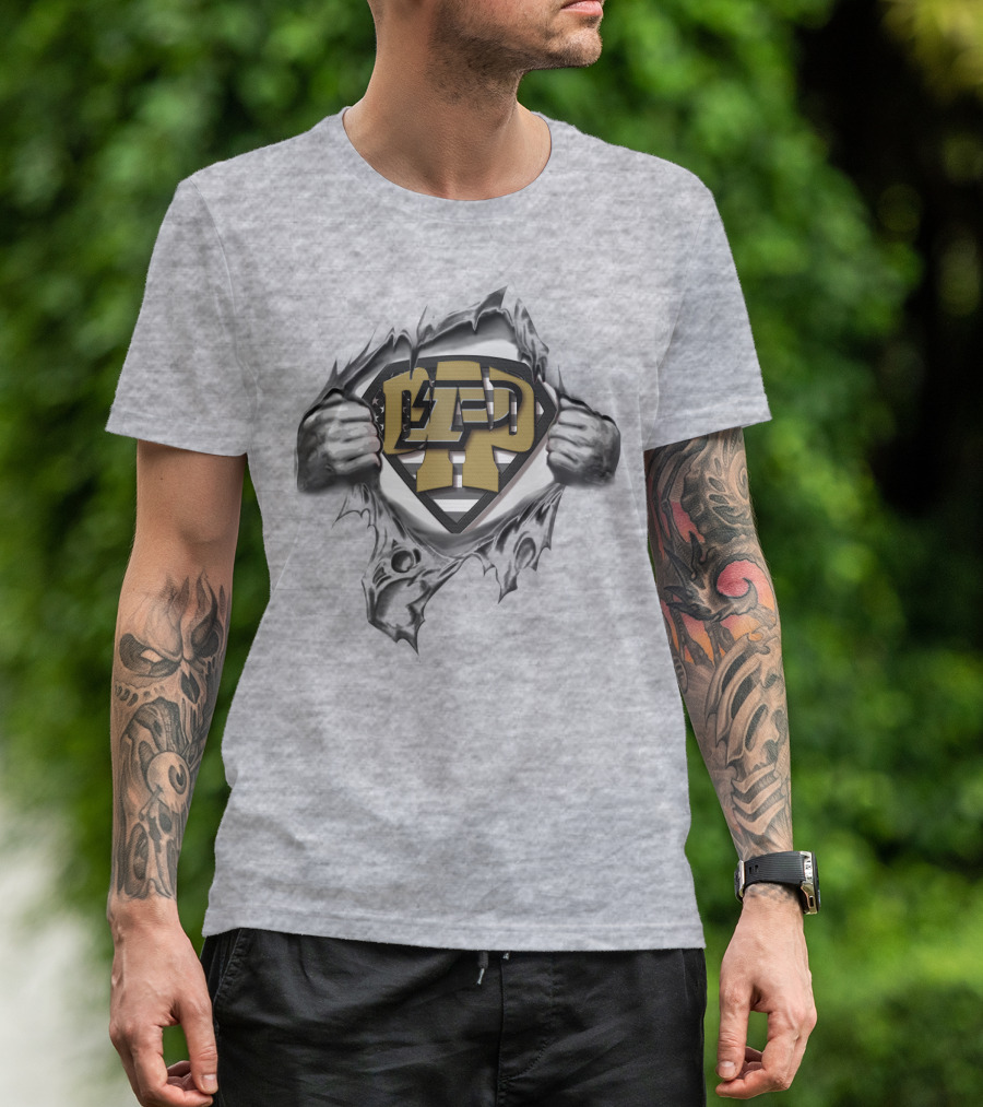 SUPERDAD PURDUE BOILERMAKERS LOGO REVEALING SUPERHERO T-Shirt