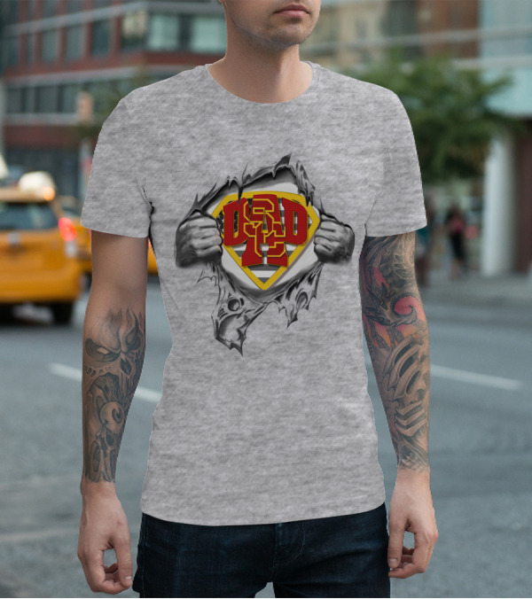 SUPERDAD USC TROJANS RIPPED IMAGE T-Shirt