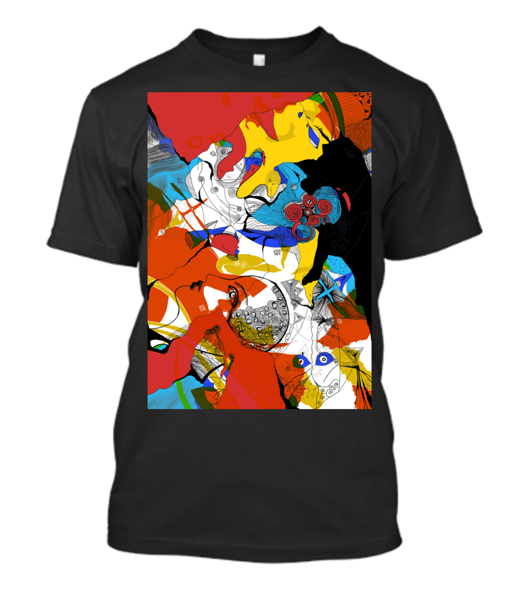 Random Thoughts Vibrant Abstract Art With Colorful Intricate T-Shirt