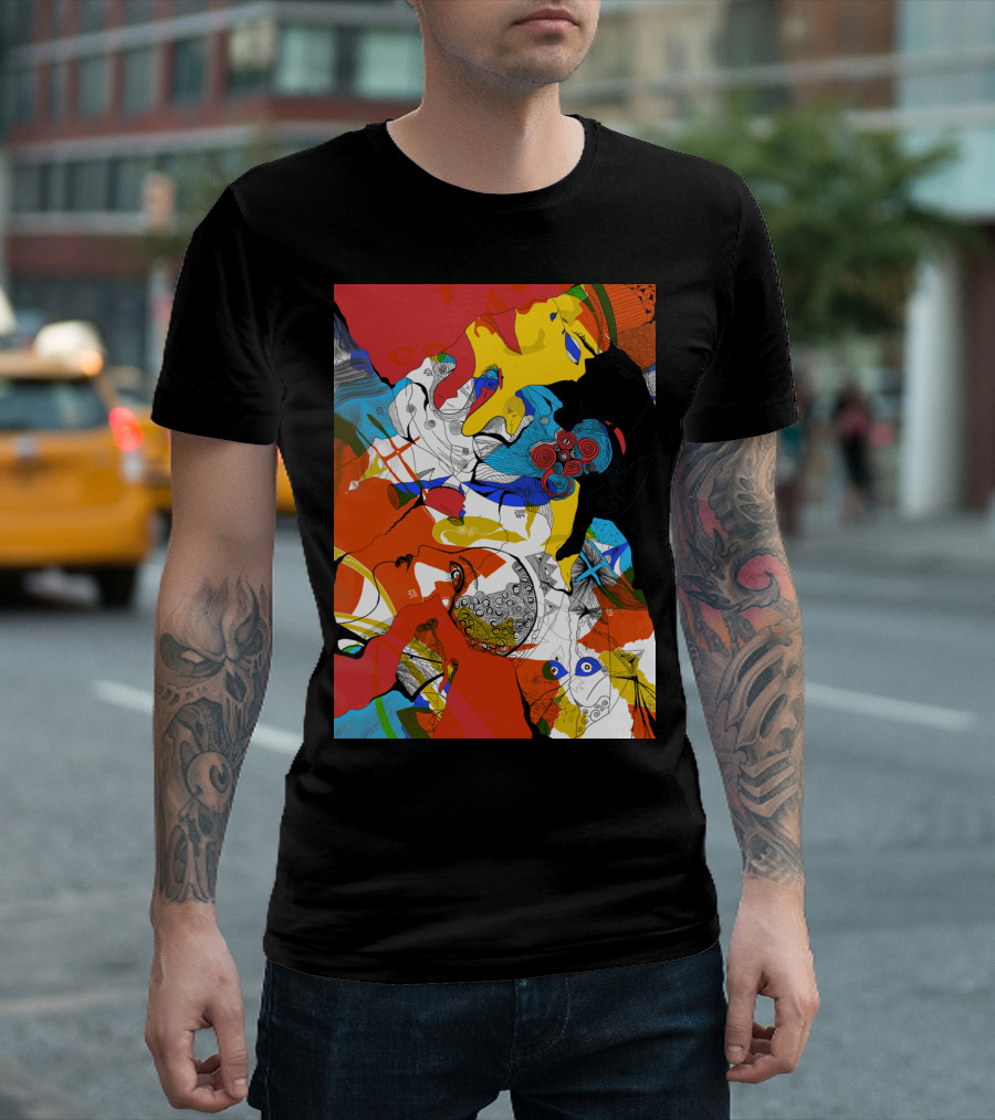 Random Thoughts Vibrant Abstract Art With Colorful Intricate T-Shirt