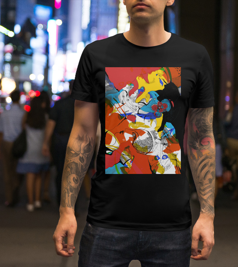 Random Thoughts Vibrant Abstract Art With Colorful Intricate T-Shirt