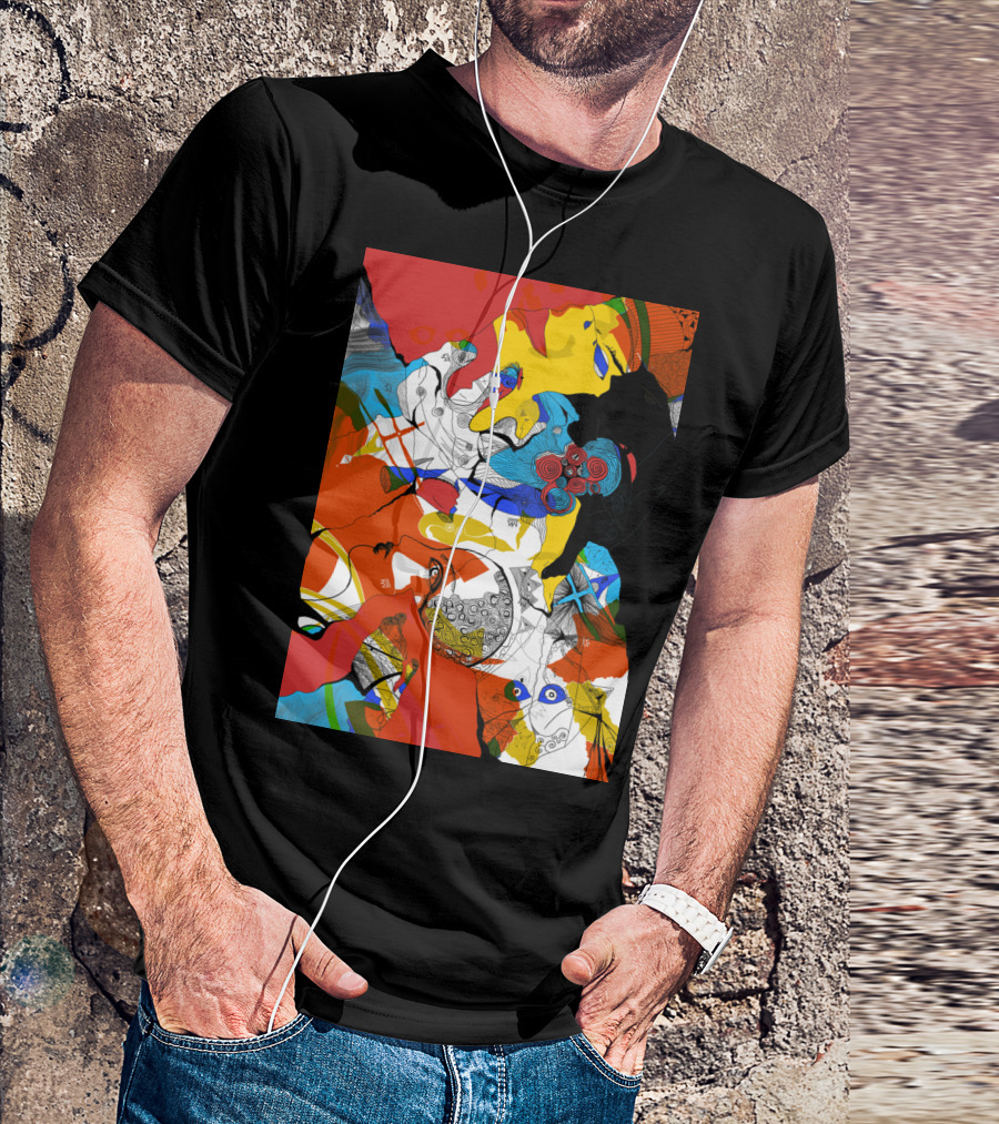 Random Thoughts Vibrant Abstract Art With Colorful Intricate T-Shirt