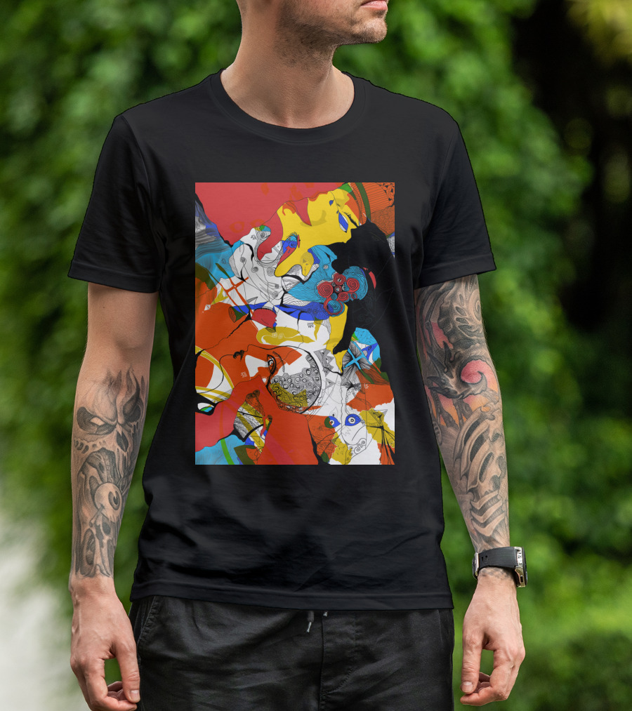 Random Thoughts Vibrant Abstract Art With Colorful Intricate T-Shirt
