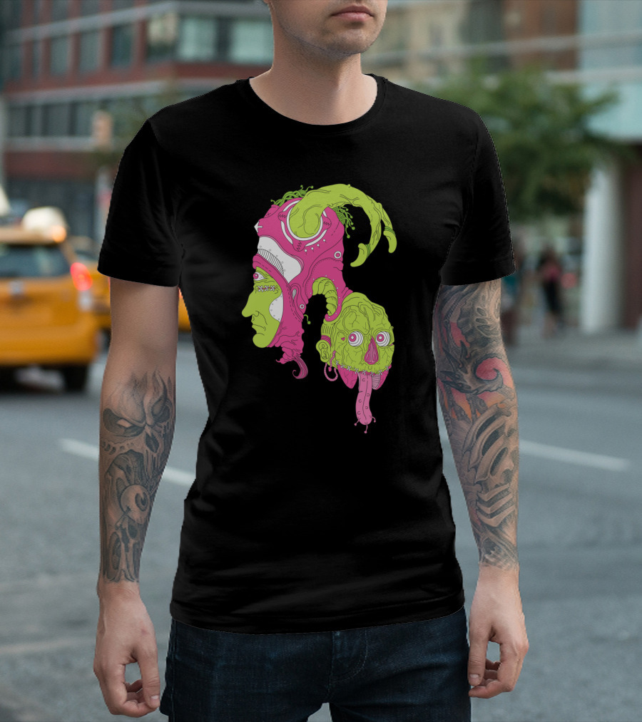Psychedelic Papa Goat Surreal Creature Mashup T-Shirt