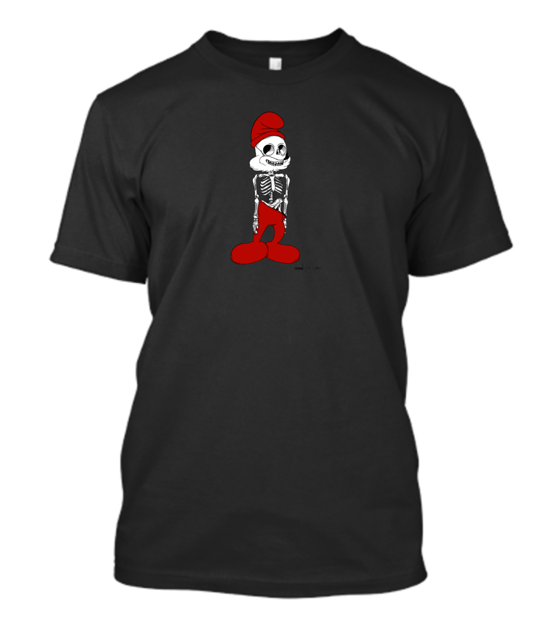 Papa Death Skeleton With Red Hat And Shoes Iconic Character Fusion T-Shirt