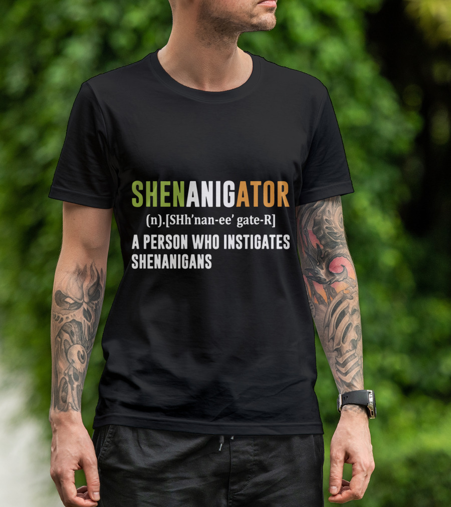 Shenanigator Definition A Person Who Instigates Shenanigans T-Shirt