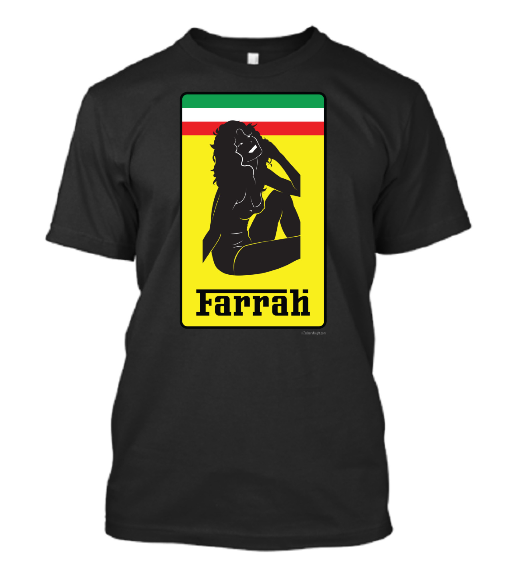 Farrah Silhouette With Green White Red Stripe T-Shirt