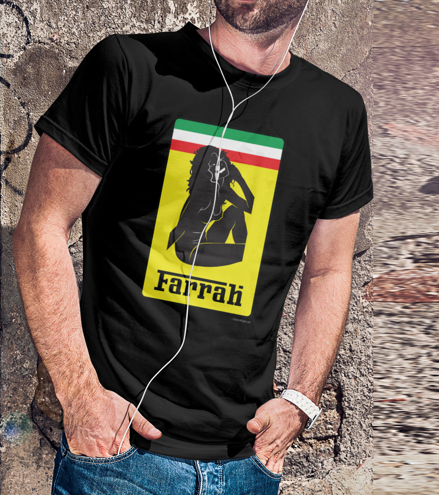 Farrah Silhouette With Green White Red Stripe T-Shirt