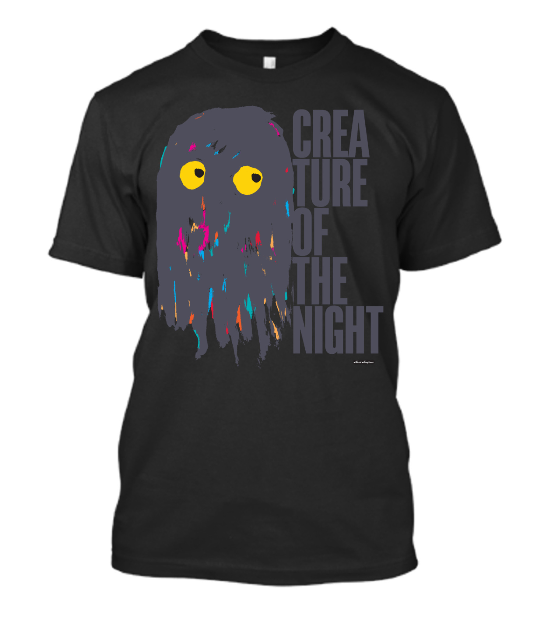 Creature Of The Night Owl With Colorful Abstract Brushstrokes And Bold Typography T-Shirt