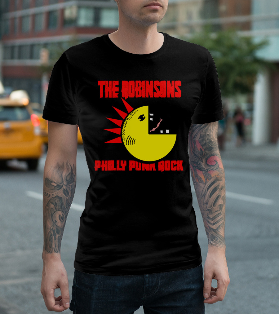 The Robinsons Philly Punk Rock Yellow Circle with Red Spikes T-Shirt