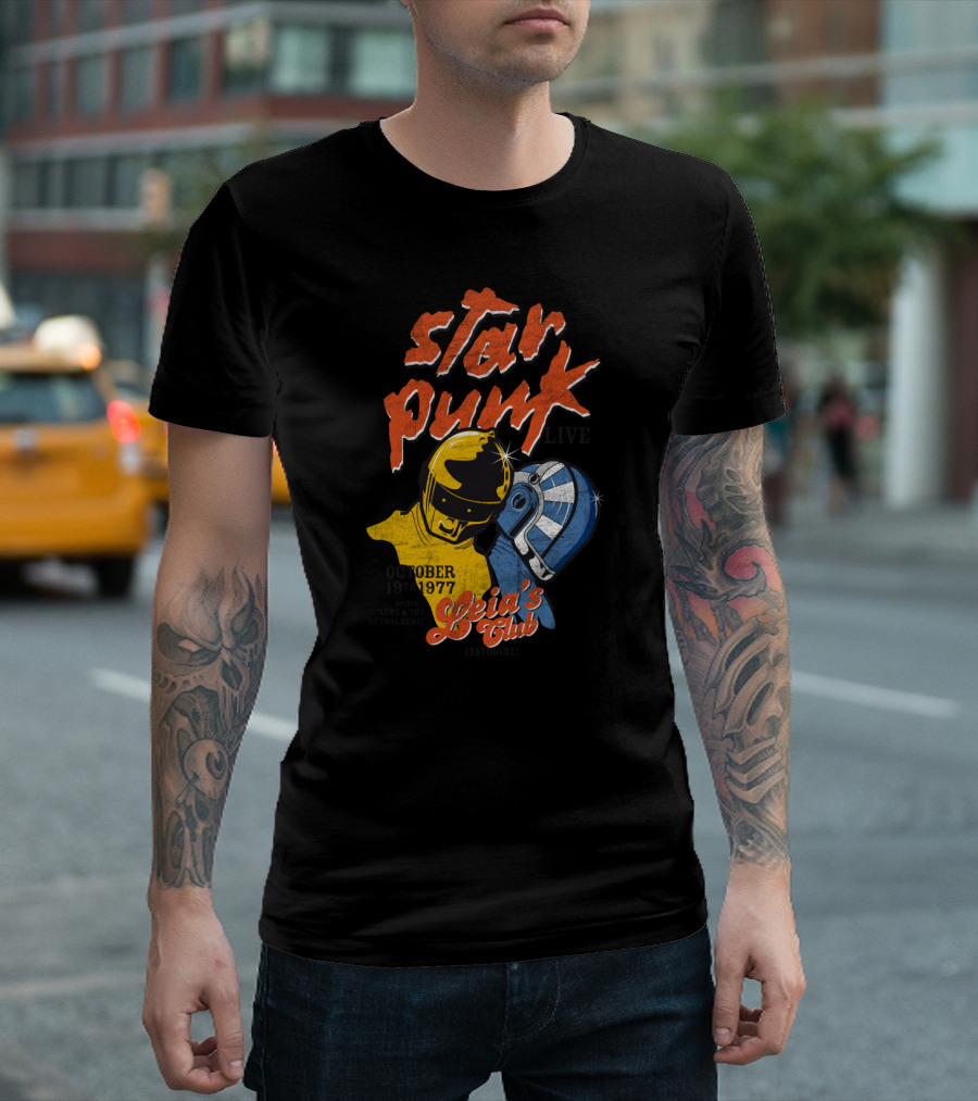 Star Punk Live October 1977 Leia's Club Retro Helmet Visors T-Shirt