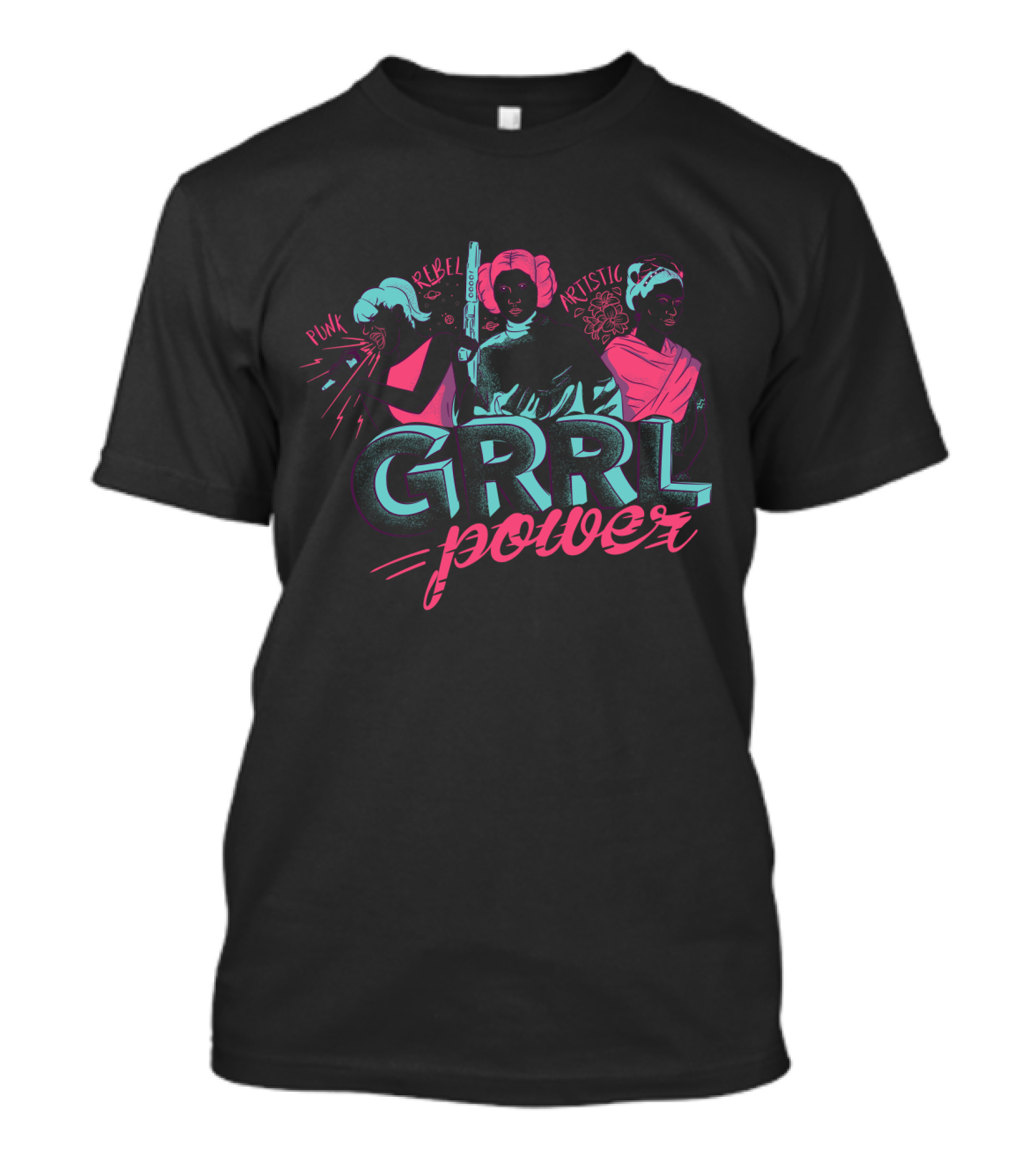 Punk Rebel Grrl Power Artistic Icons Empowerment T-Shirt