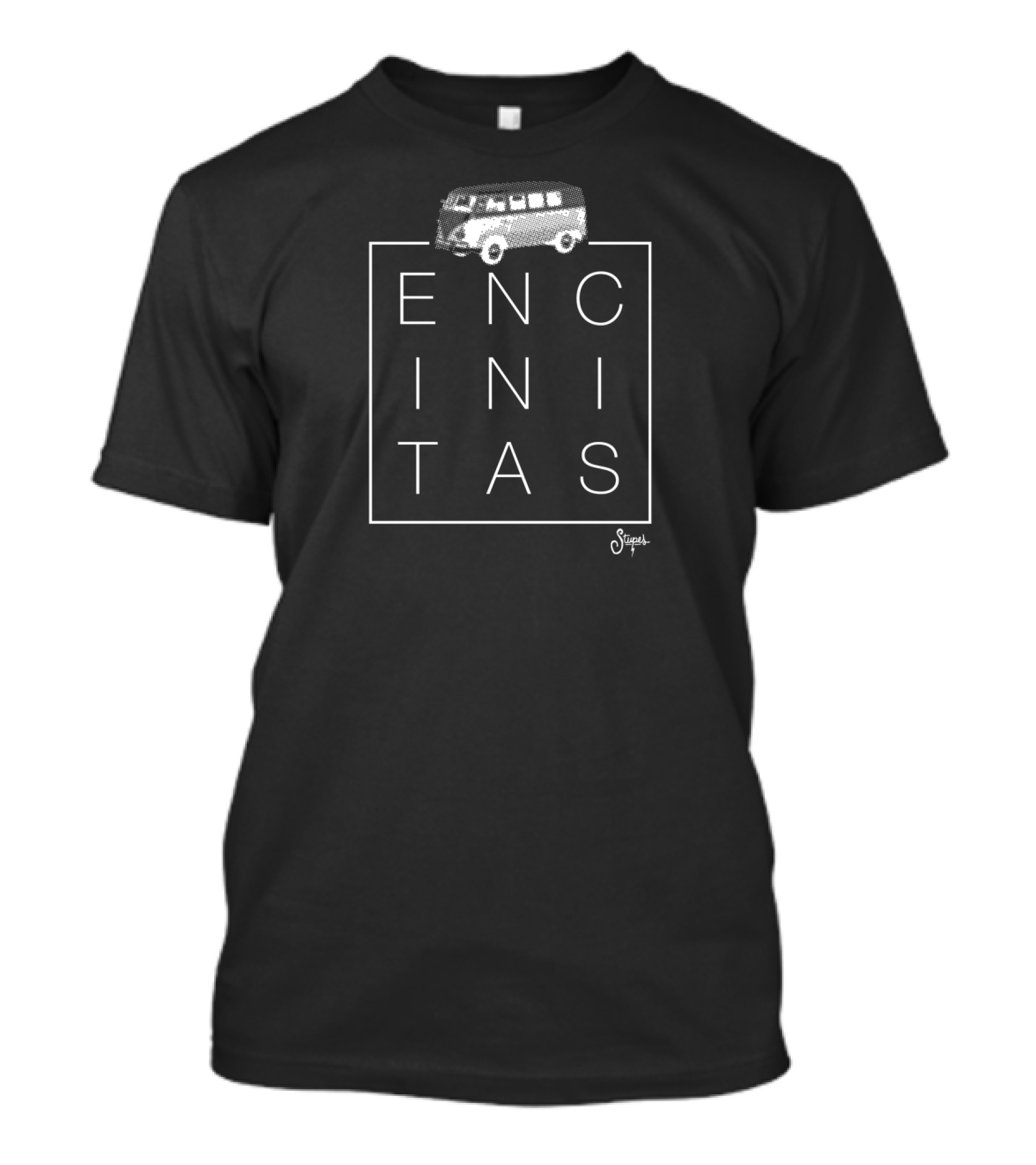 Stupes Encinitas Typography With Classic Bus T-Shirt