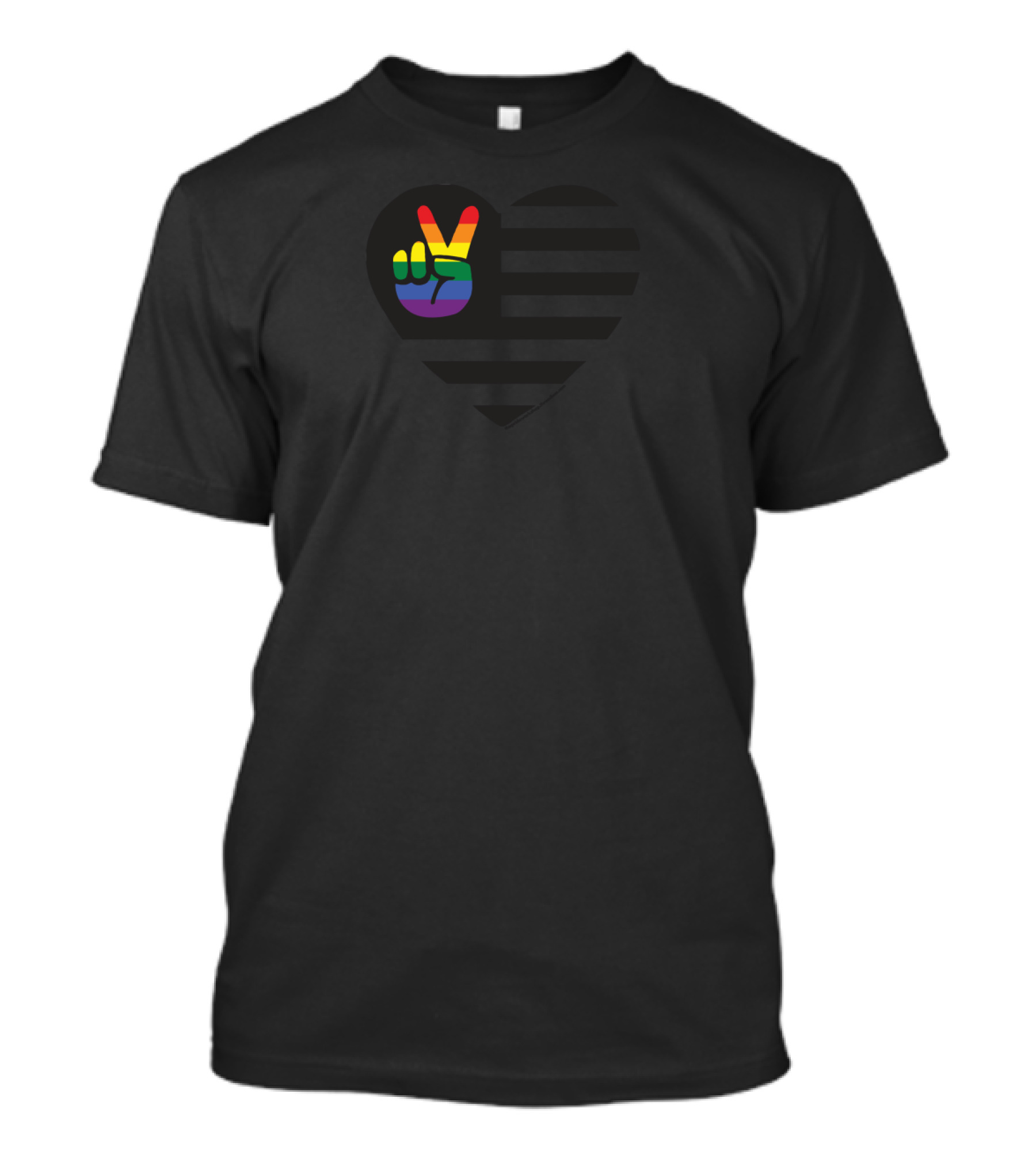 Rainbow Peace Sign Heart Flag T-Shirt