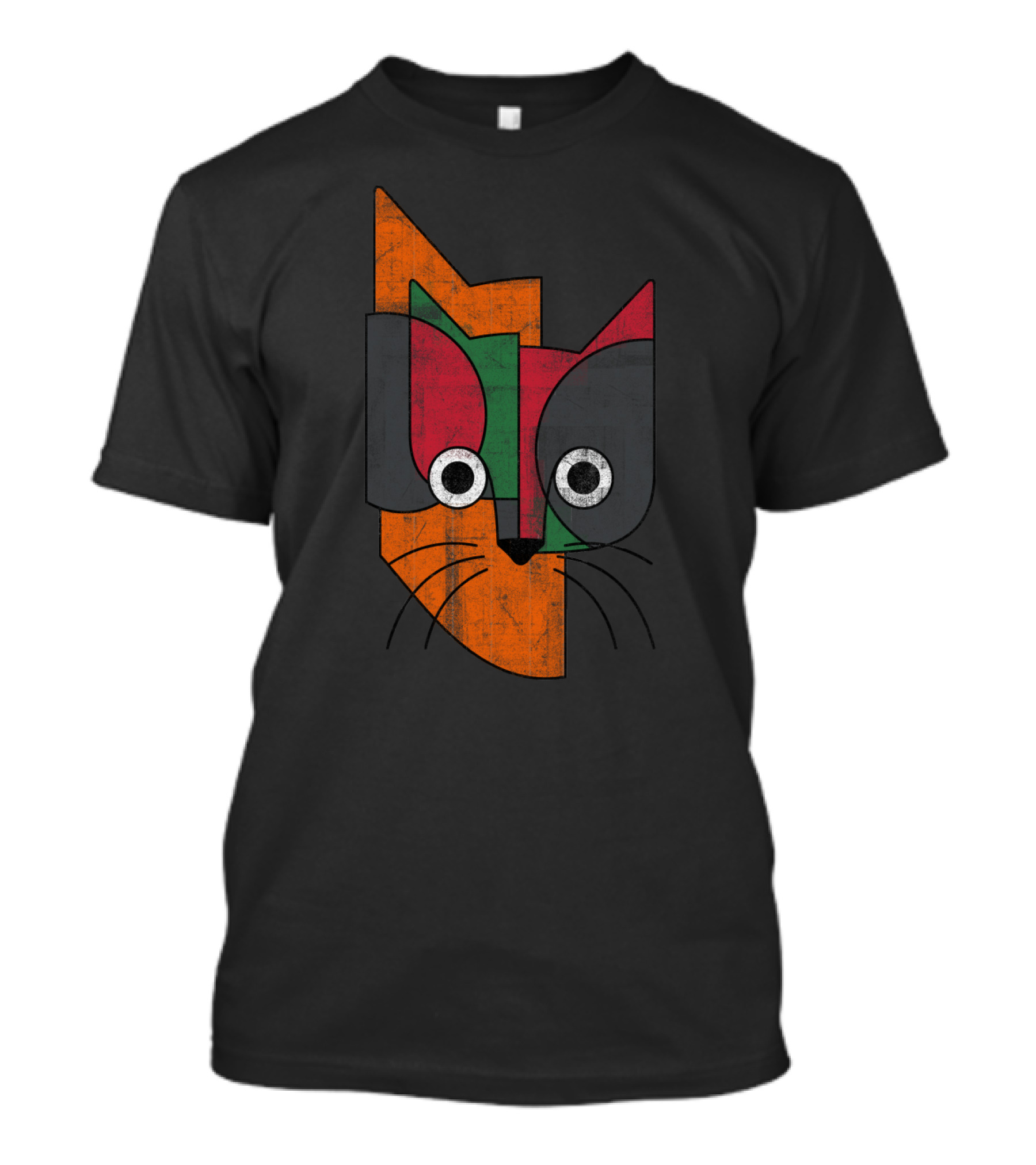 Abstract Geometric Katze Multicolor Cat T-Shirt