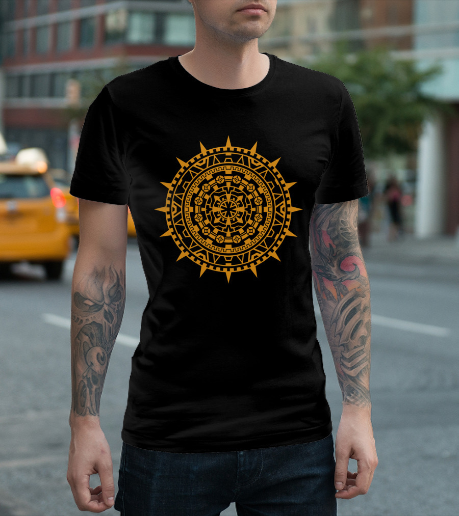 Aztec Sun Symbol Geometric T-Shirt