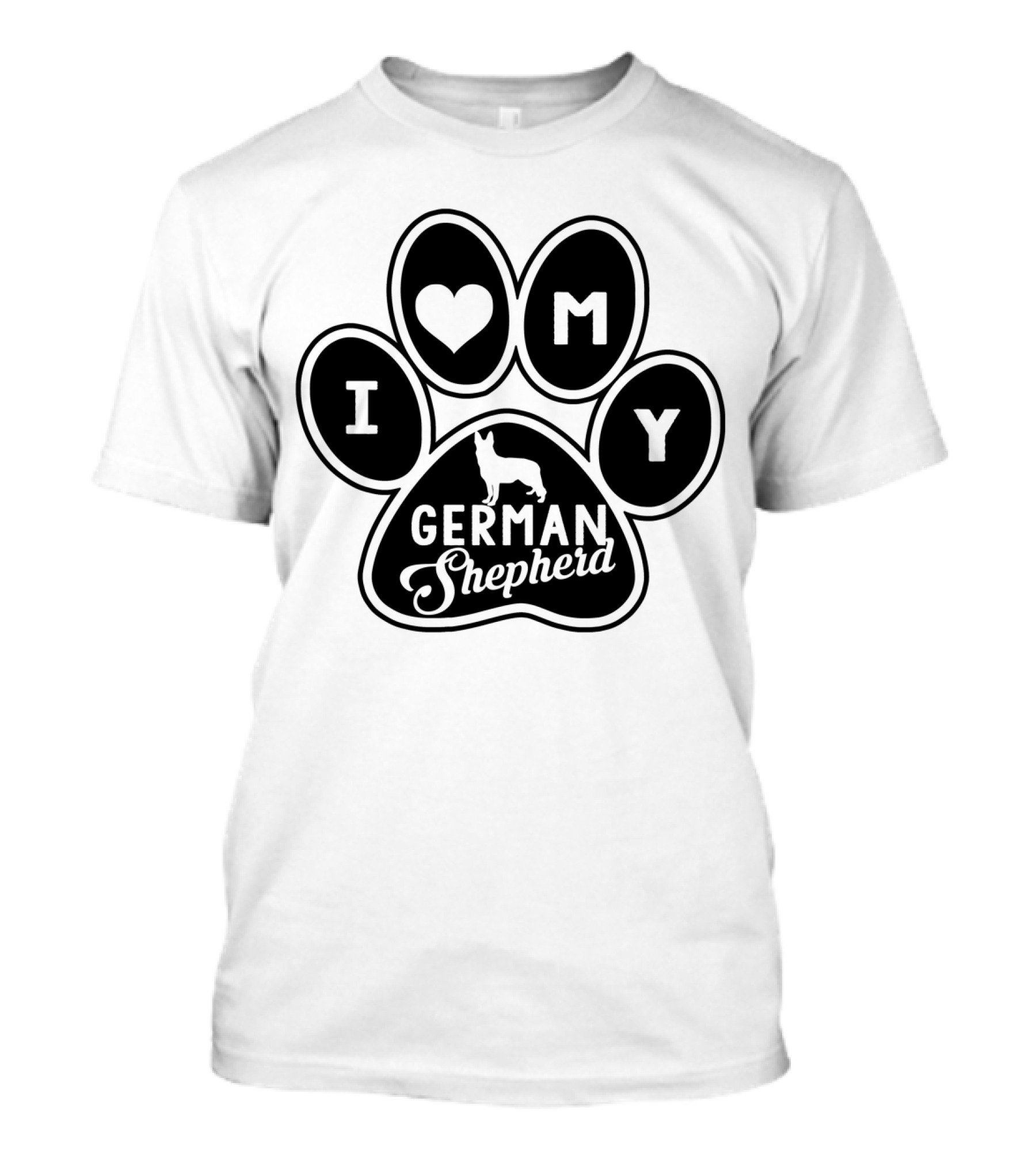 I Heart My German Shepherd Dog Paw Prints T-Shirt