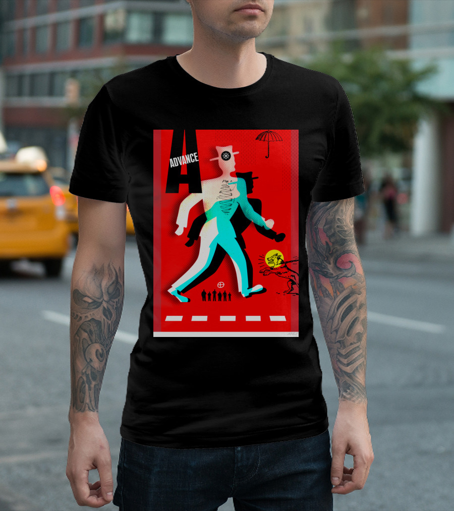 Advance Umbrella Walking Figure T-Shirt