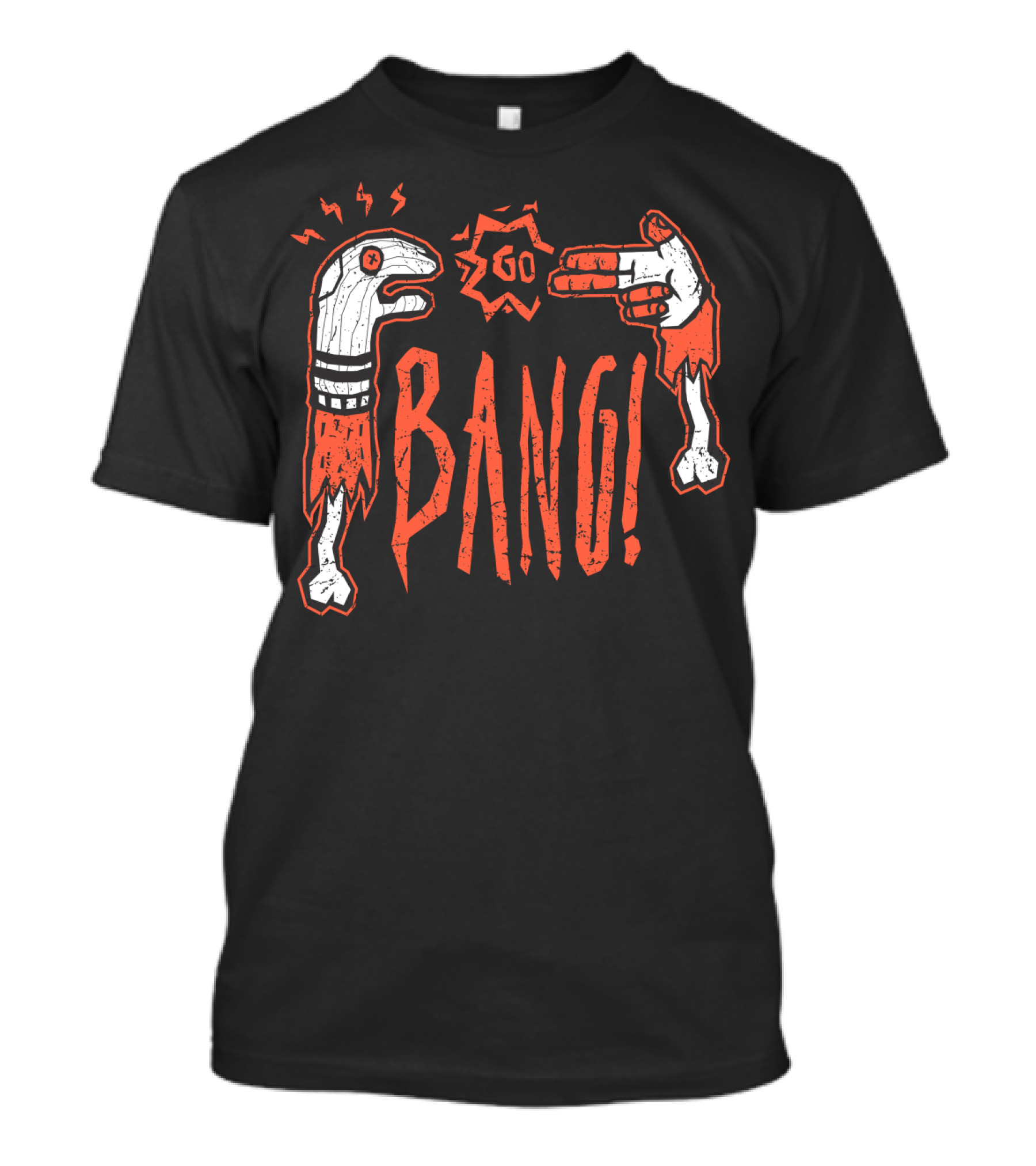 Go Bang Alt Zombie Hand And Gun Gesture T-Shirt