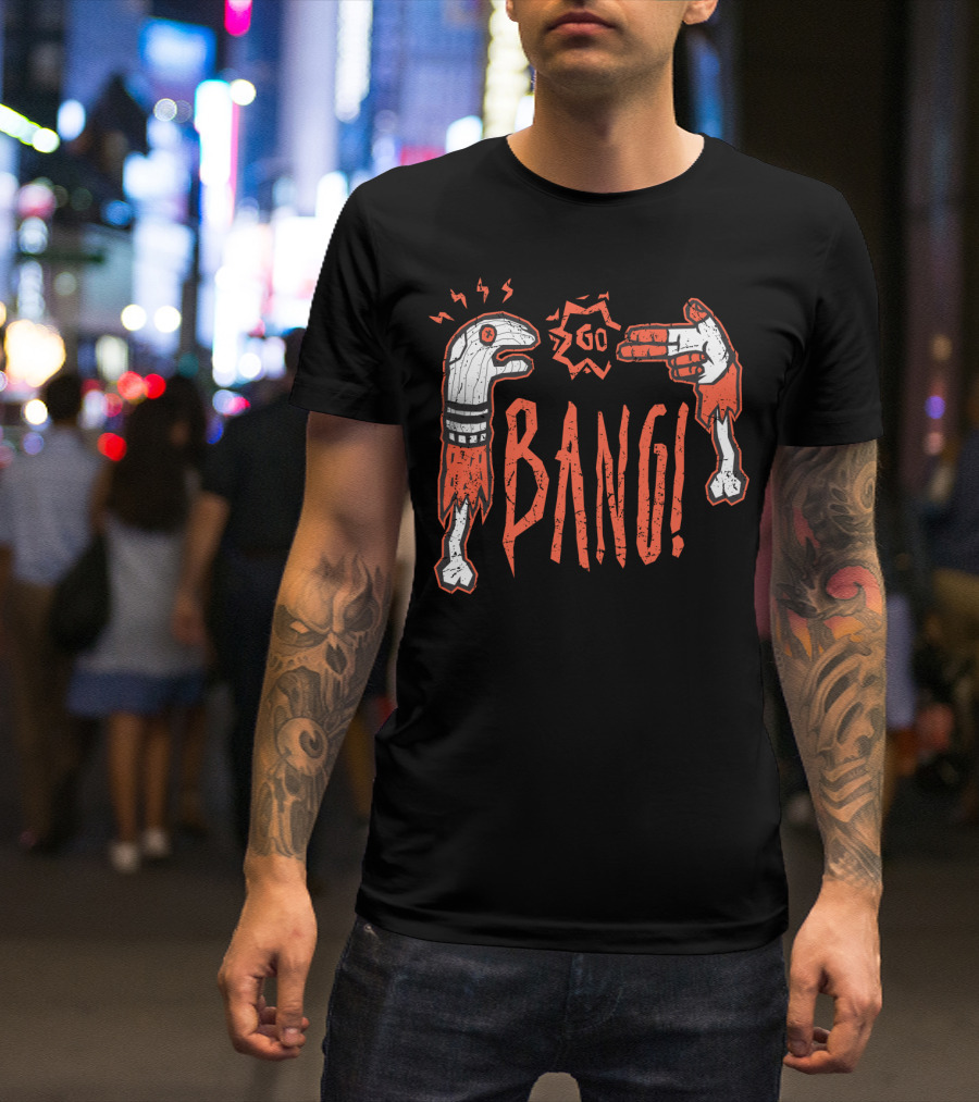 Go Bang Alt Zombie Hand And Gun Gesture T-Shirt