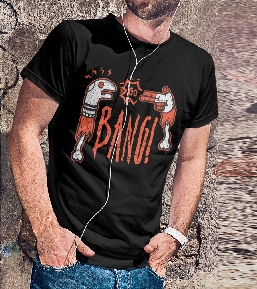 Go Bang Alt Zombie Hand And Gun Gesture T-Shirt