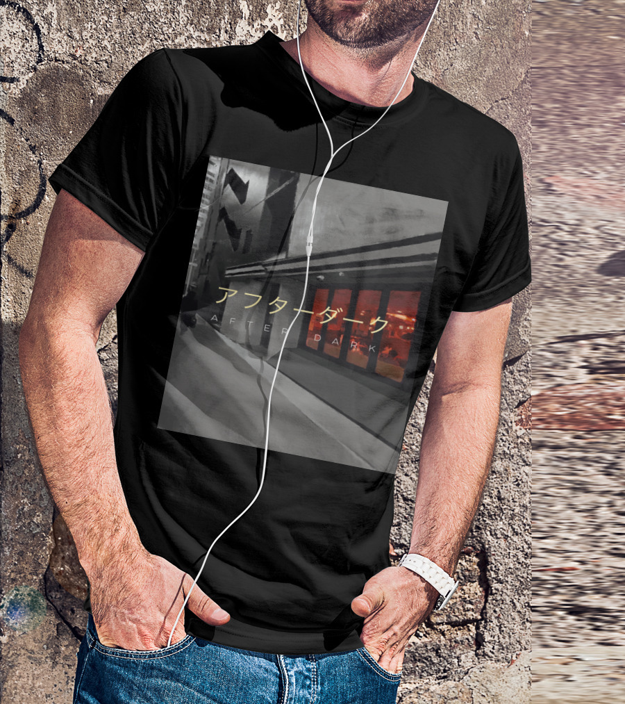 After Dark Street Scene With Red Windows T-Shirt