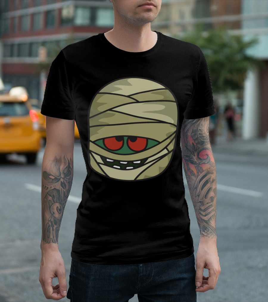 Halloween Mummy Monster Zombie Horror Face T-Shirt
