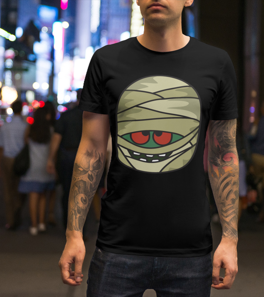 Halloween Mummy Monster Zombie Horror Face T-Shirt
