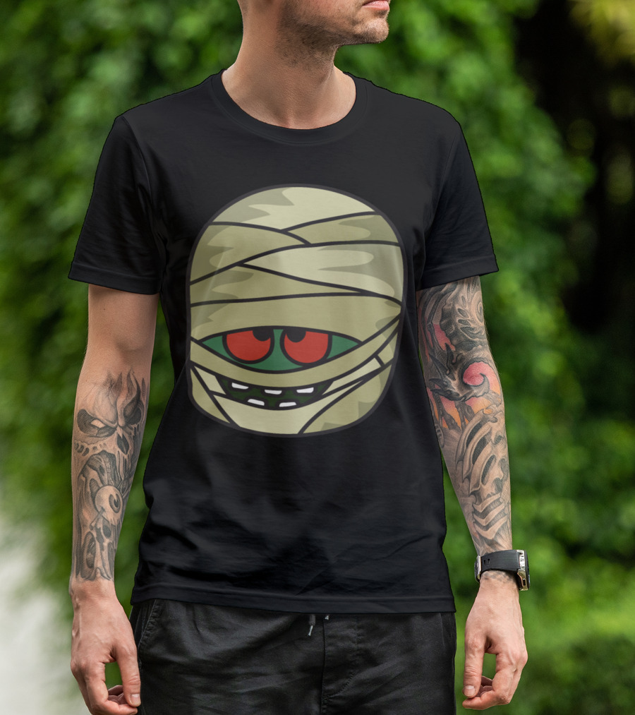 Halloween Mummy Monster Zombie Horror Face T-Shirt