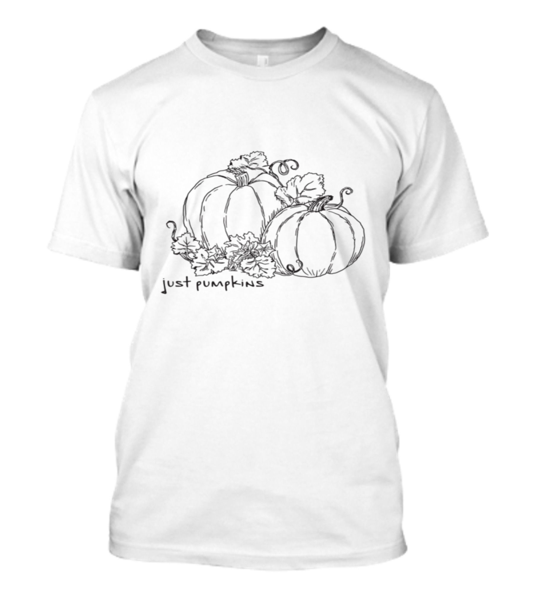 Just Pumpkins Sketch - Hand-Drawn Pumpkin T-Shirt