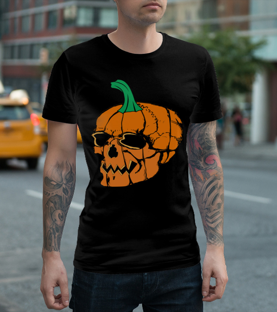Pumpkin Skull Halloween Fusion T-Shirt