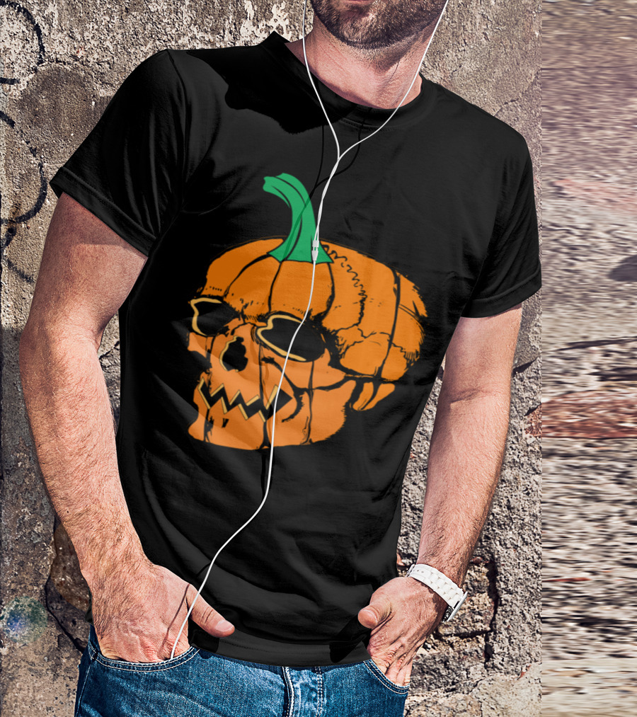 Pumpkin Skull Halloween Fusion T-Shirt