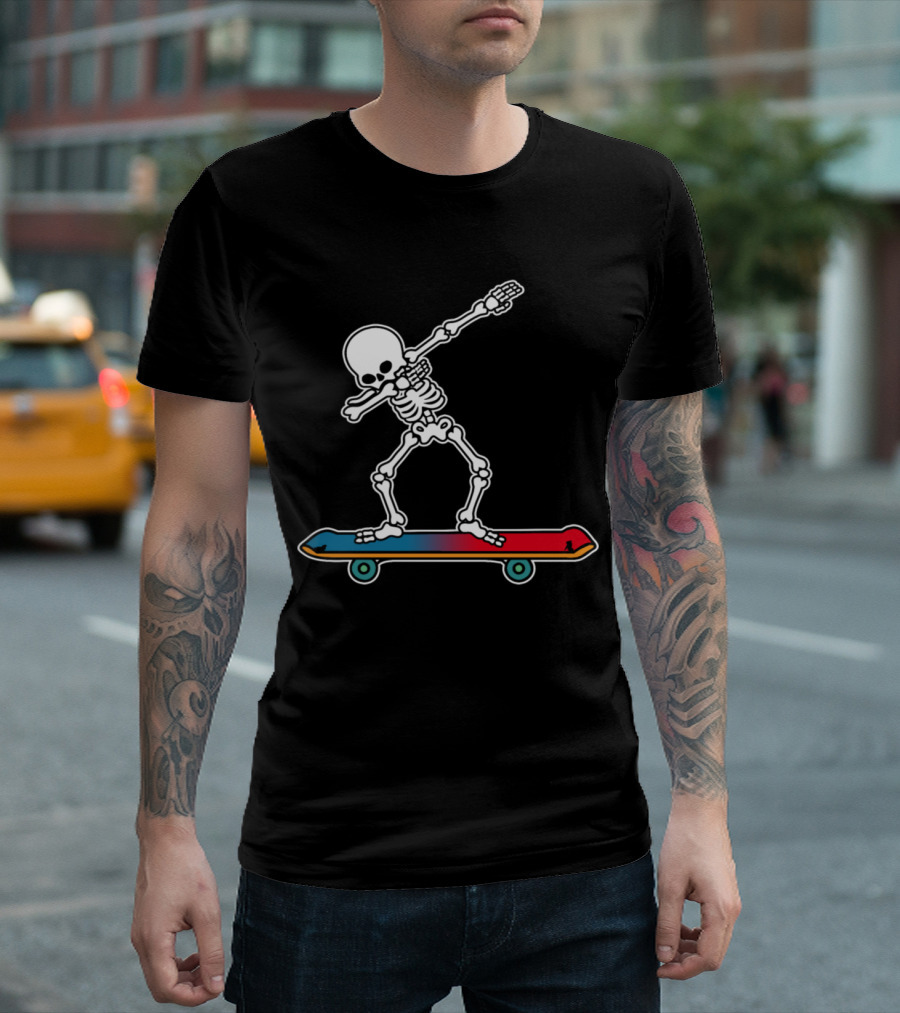 Skeleton Dab Trick On Skateboard T-Shirt