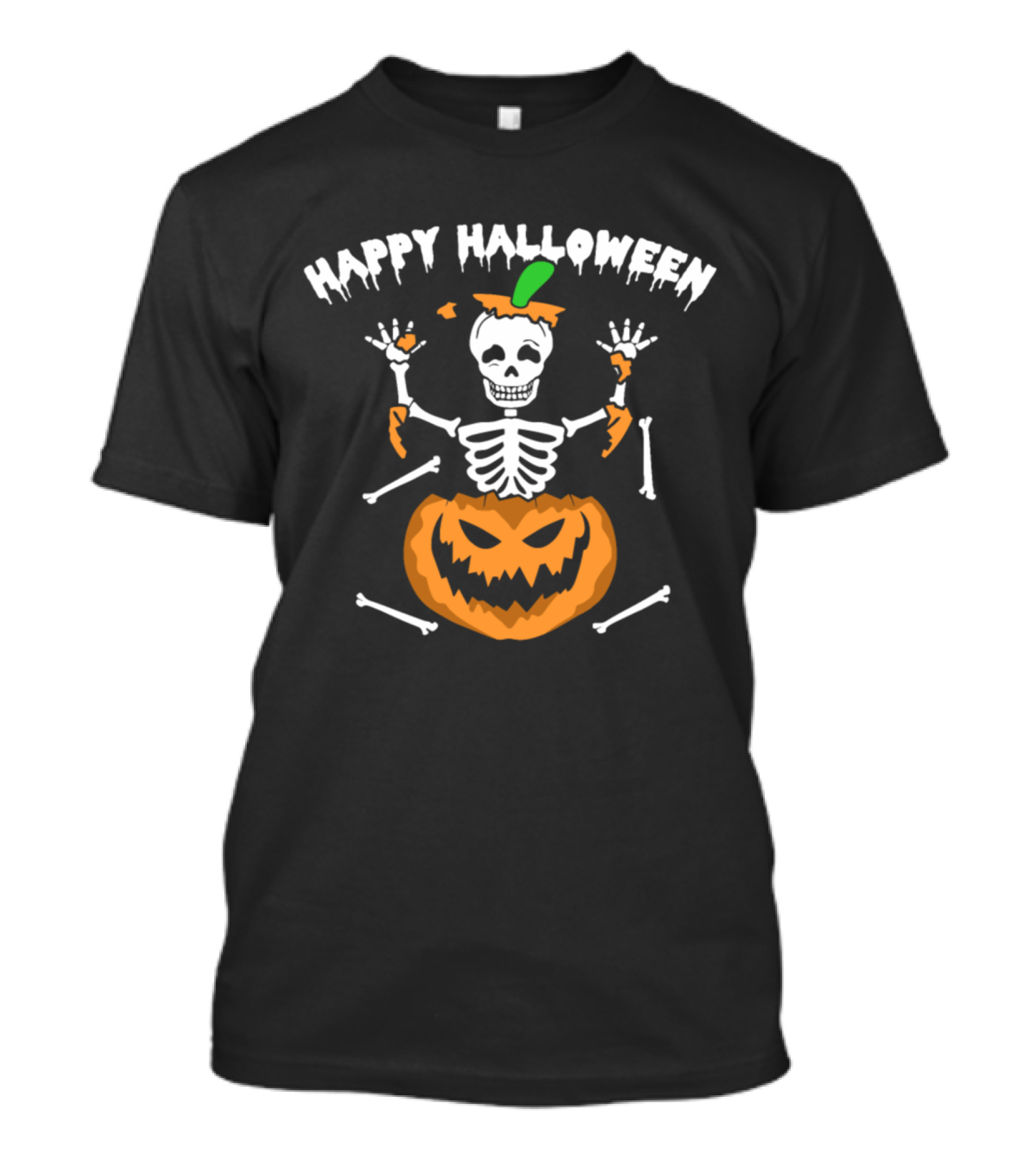 Happy Halloween Skeleton Pumpkin T-Shirt