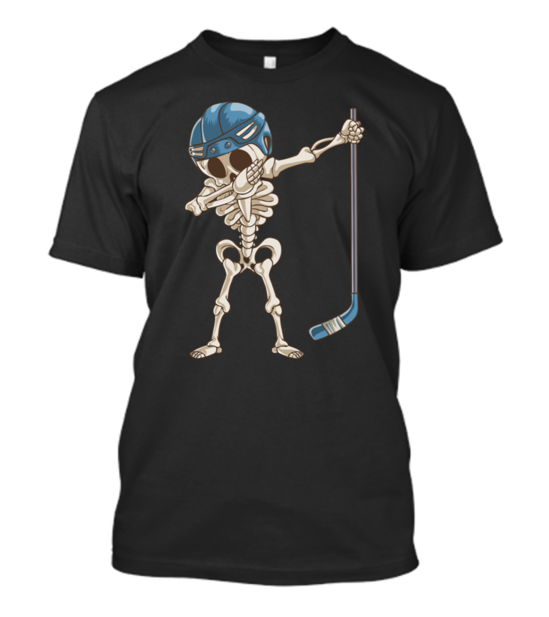 Hockey Skeleton Dabbing With Helmet And Stick T-Shirt